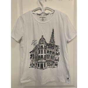 Karl Lagerfeld Women’s Medium Shirt Love From Paris White